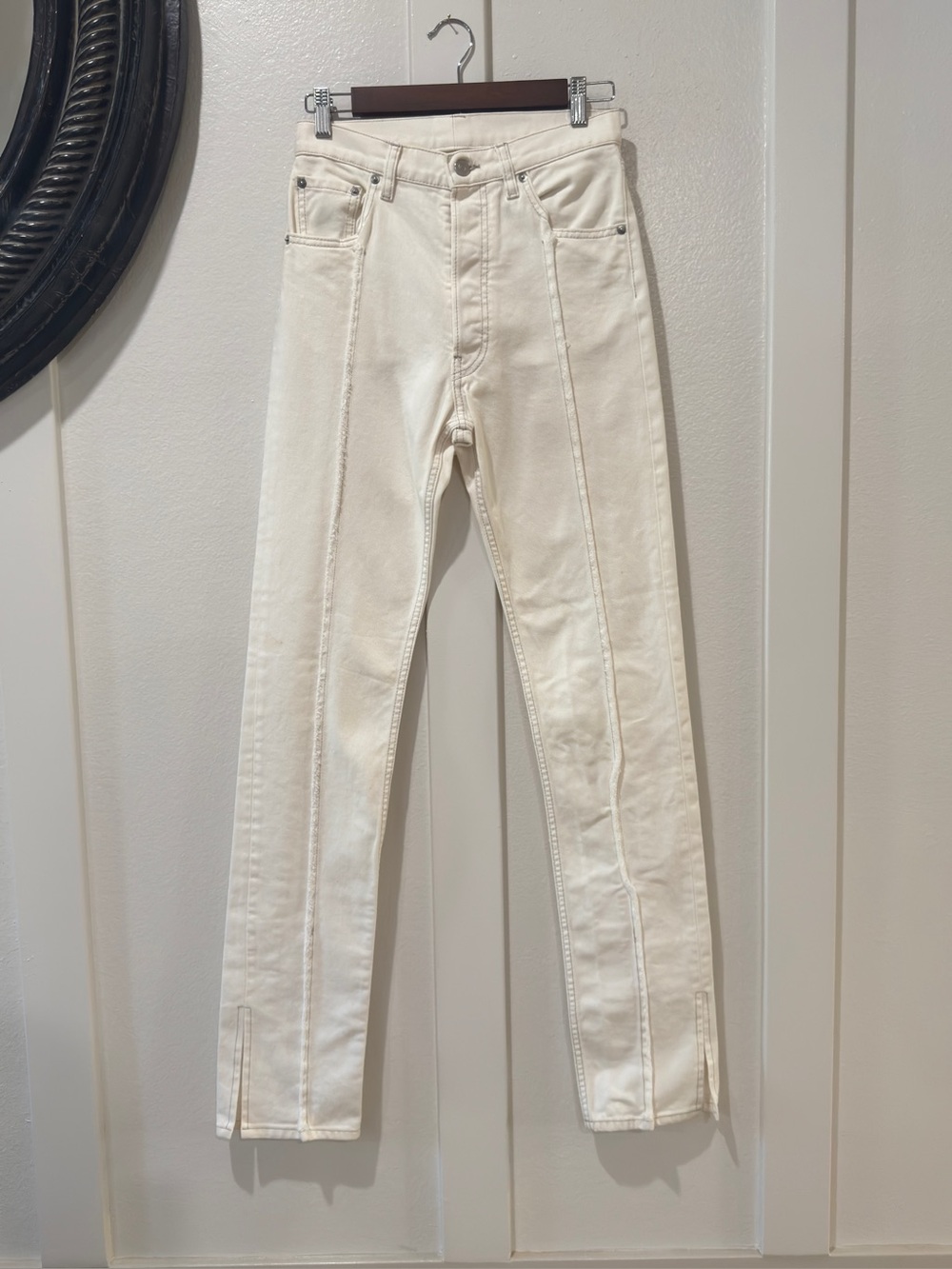 Maison Margiela Women's White High Rise Straight-Leg Jeans Size 1 (US 24)